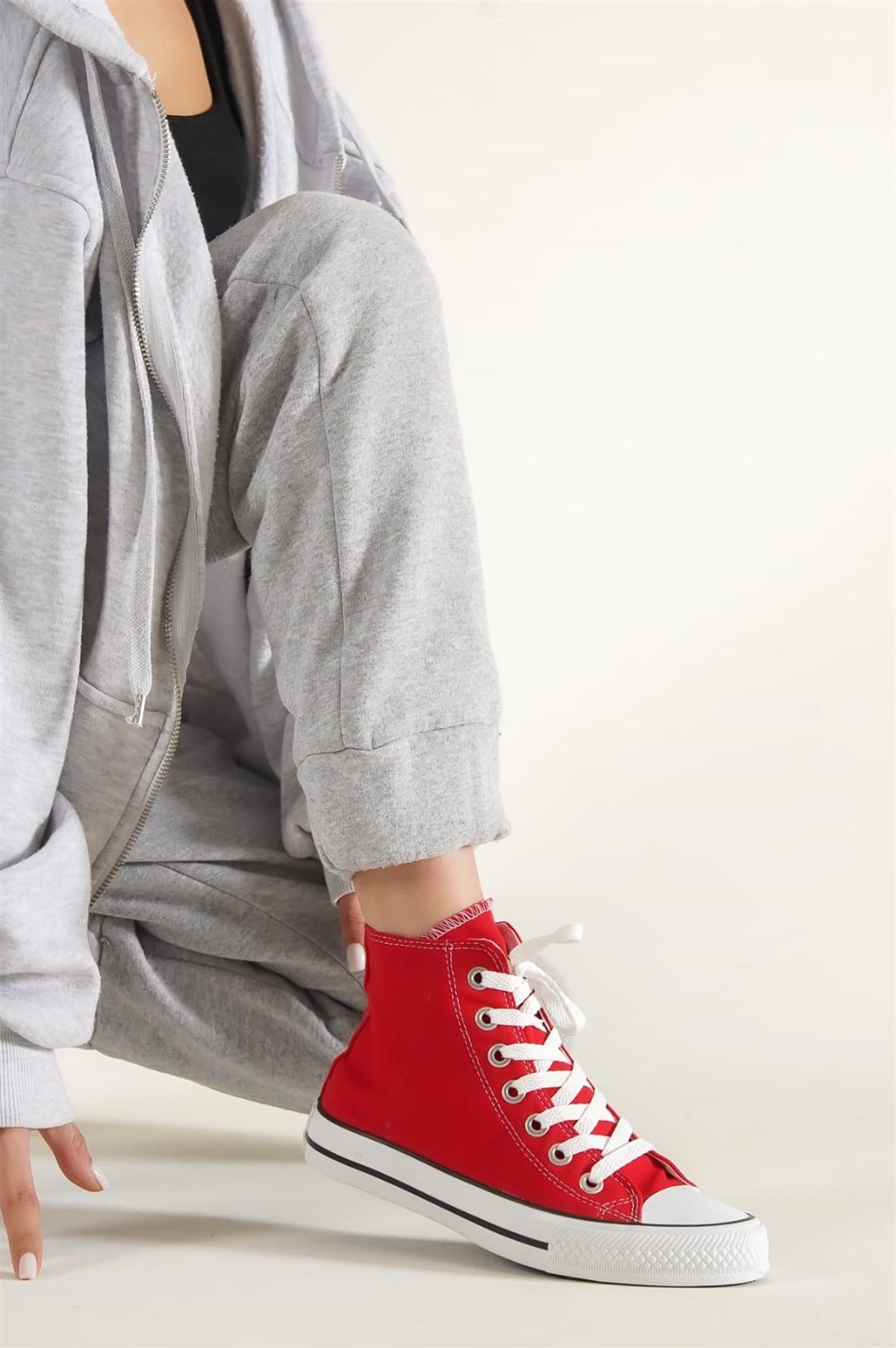 Gwenliza Europe Canvas Kırmızı Unisex Renkli Taban Spor Ayakkabı