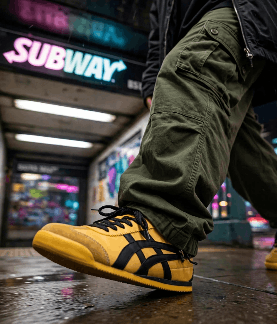 Gwenliza Tayger Cilt Sarı Siyah Unisex Sneaker