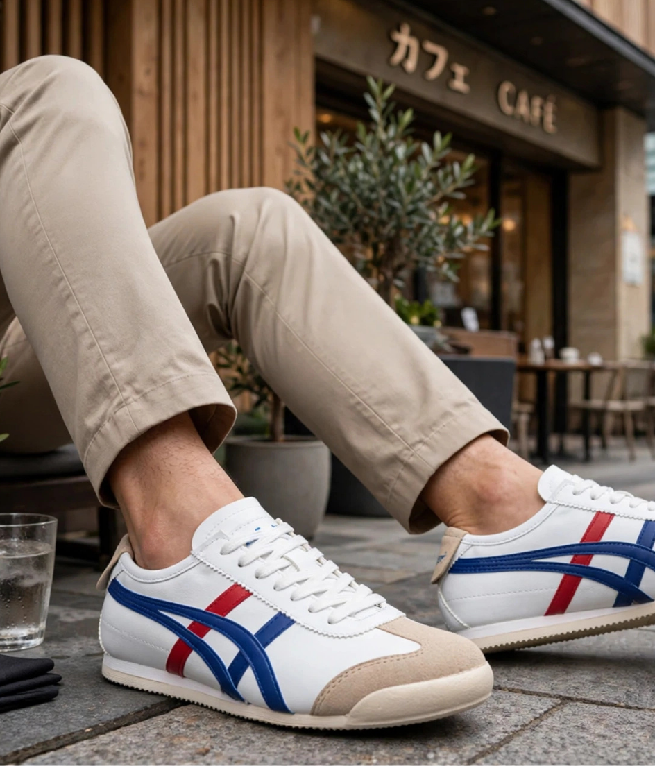 Gwenliza Tyger Cilt Beyaz Mavi Kırmızı Erkek Sneaker