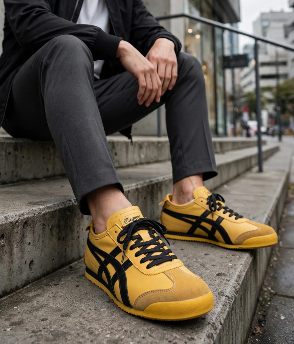 Gwenliza Tyger Cilt Sarı Siyah Erkek Sneaker