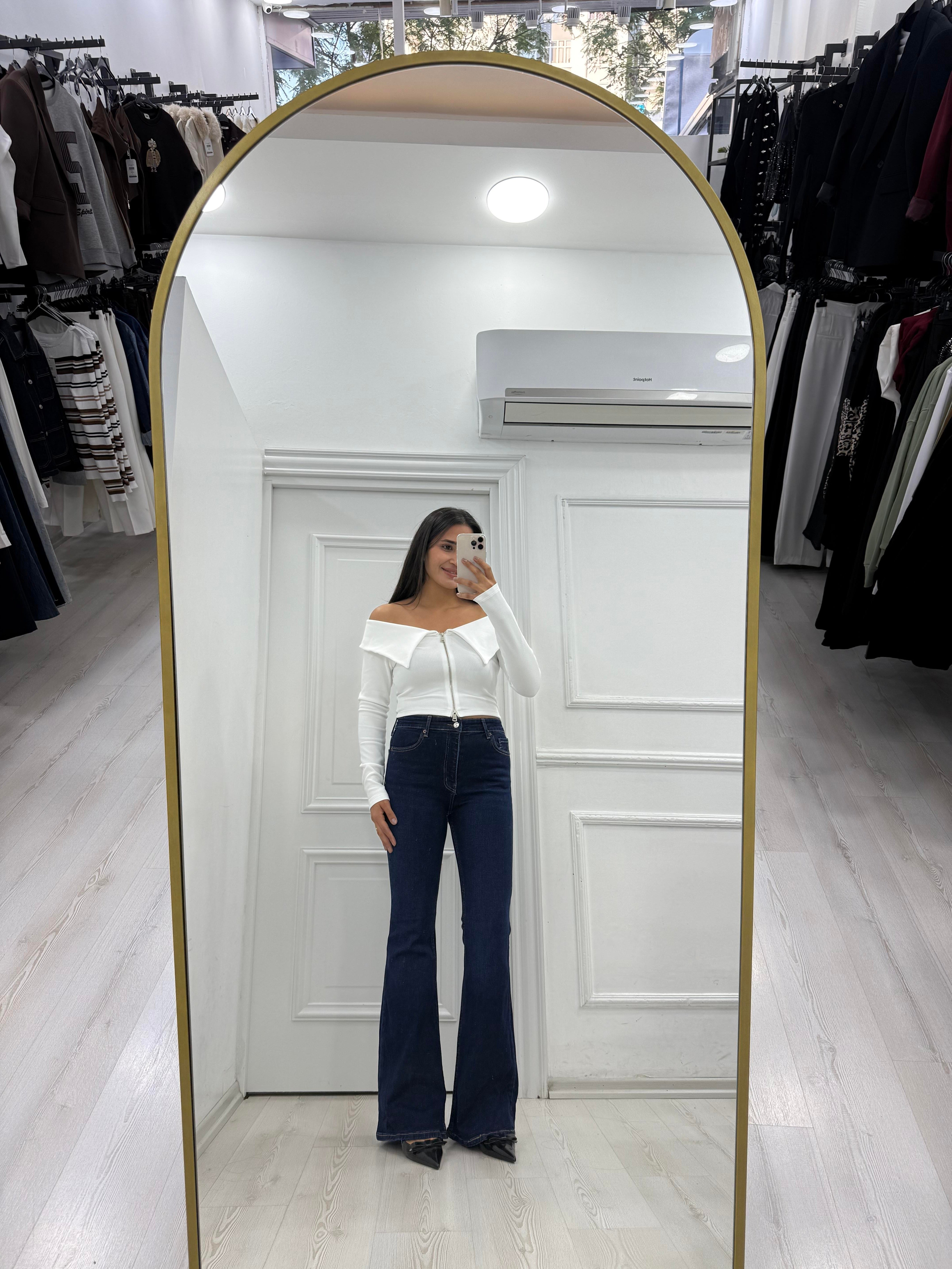Koyu Lacivert İspanyol Jean