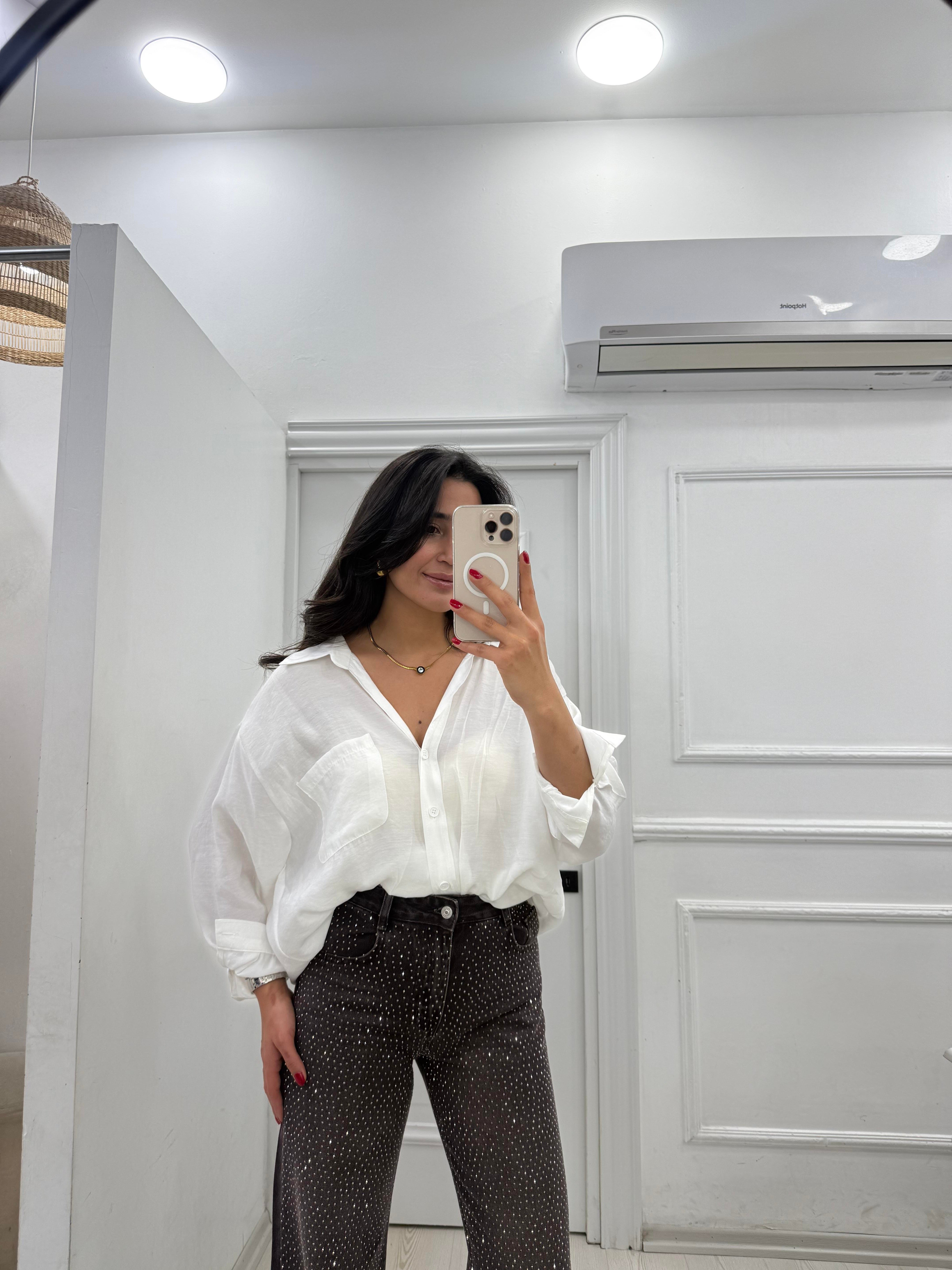Oversize Düşük Omuz Gömlek