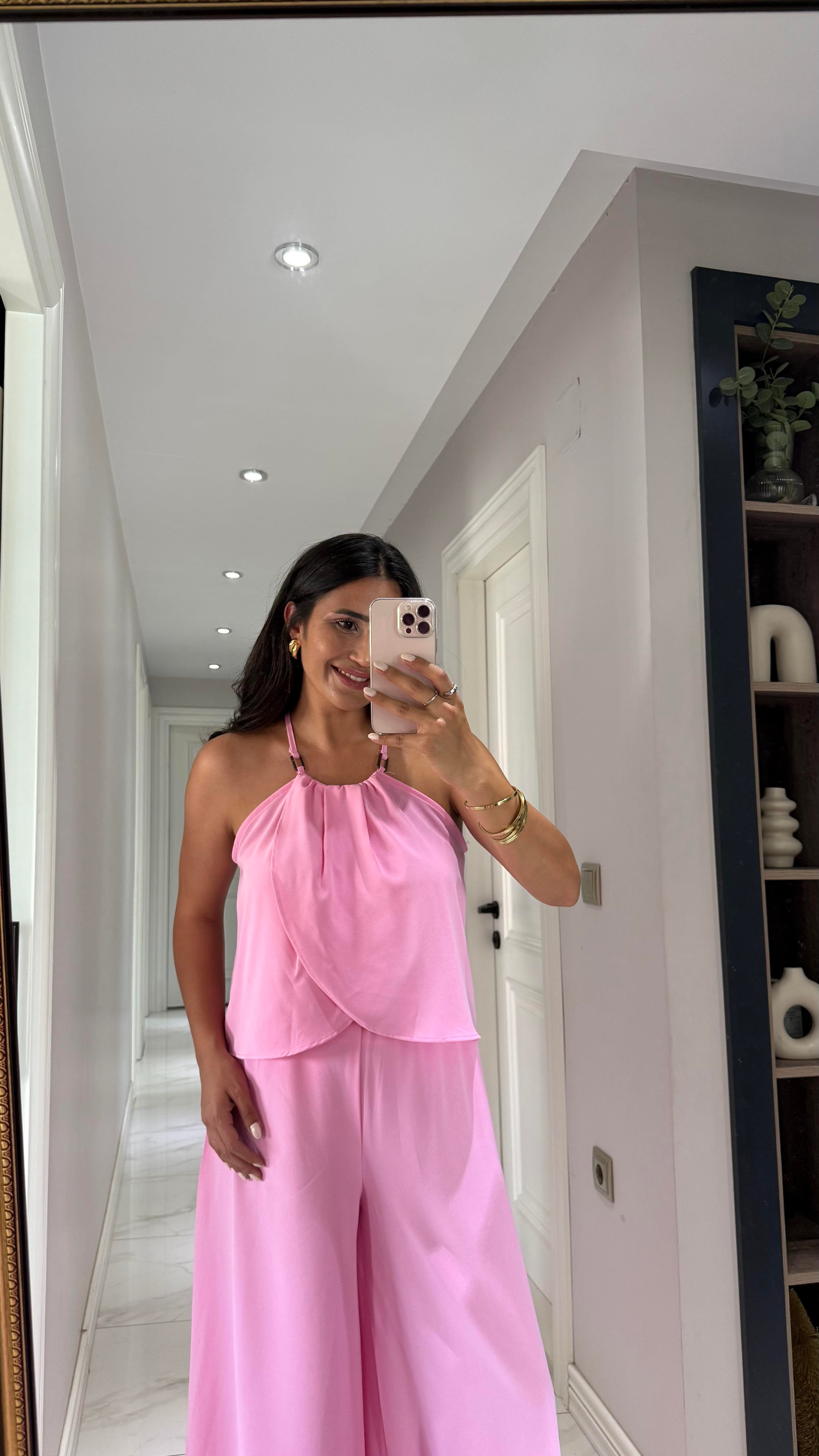 PEMBE PANTOLON BLUZ  TAKIM 