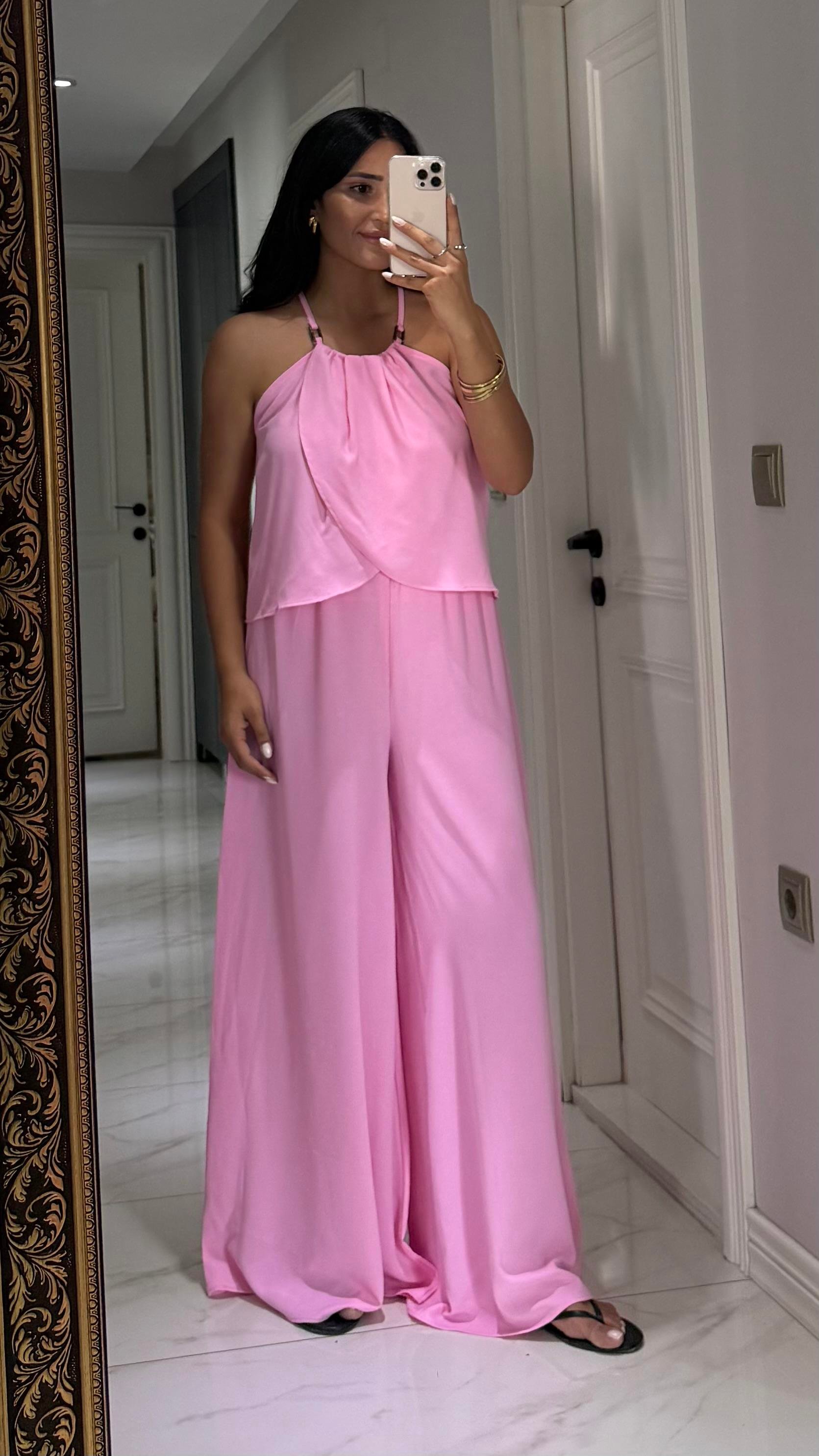 PEMBE PANTOLON BLUZ  TAKIM 