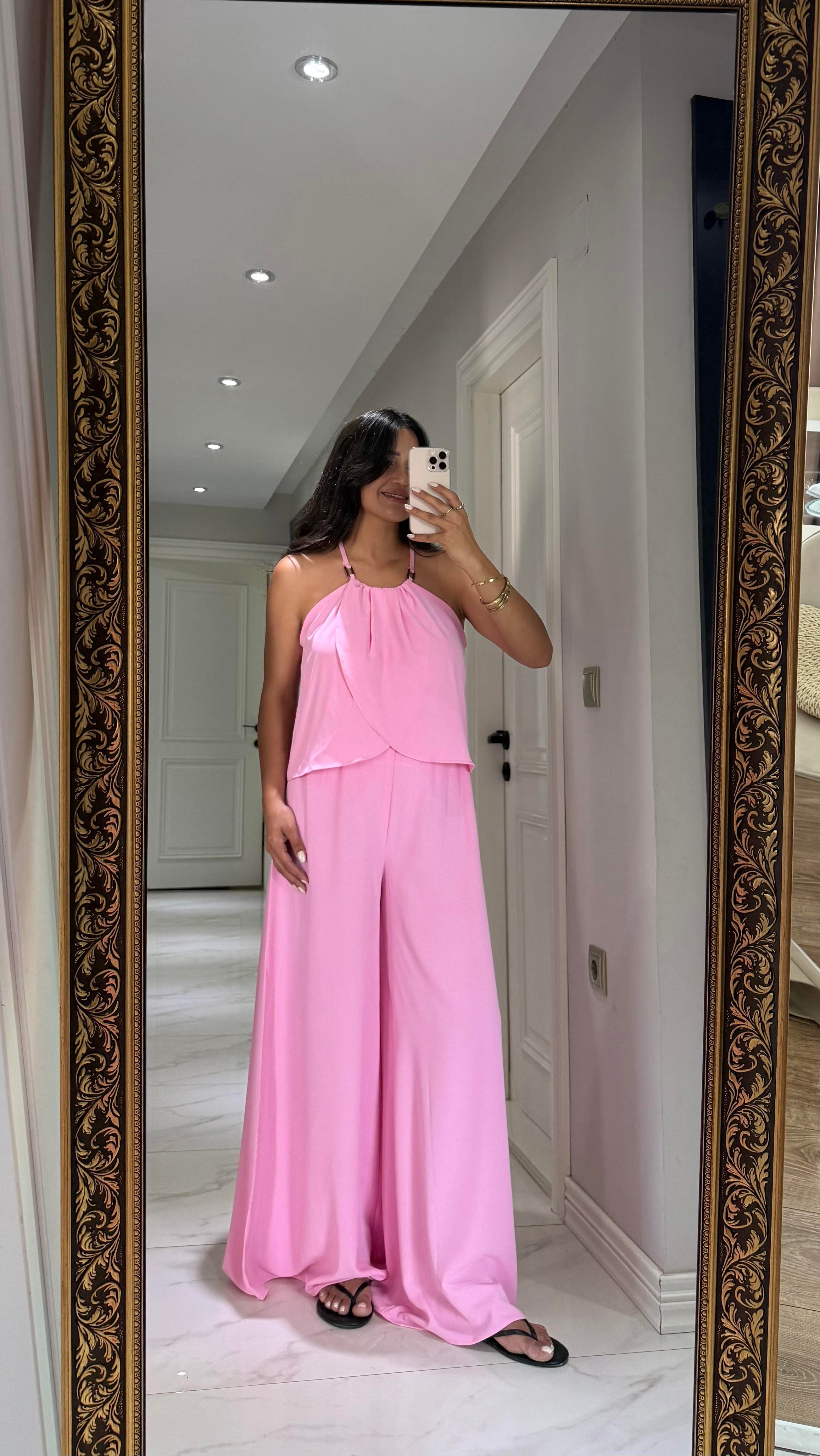 PEMBE PANTOLON BLUZ  TAKIM 