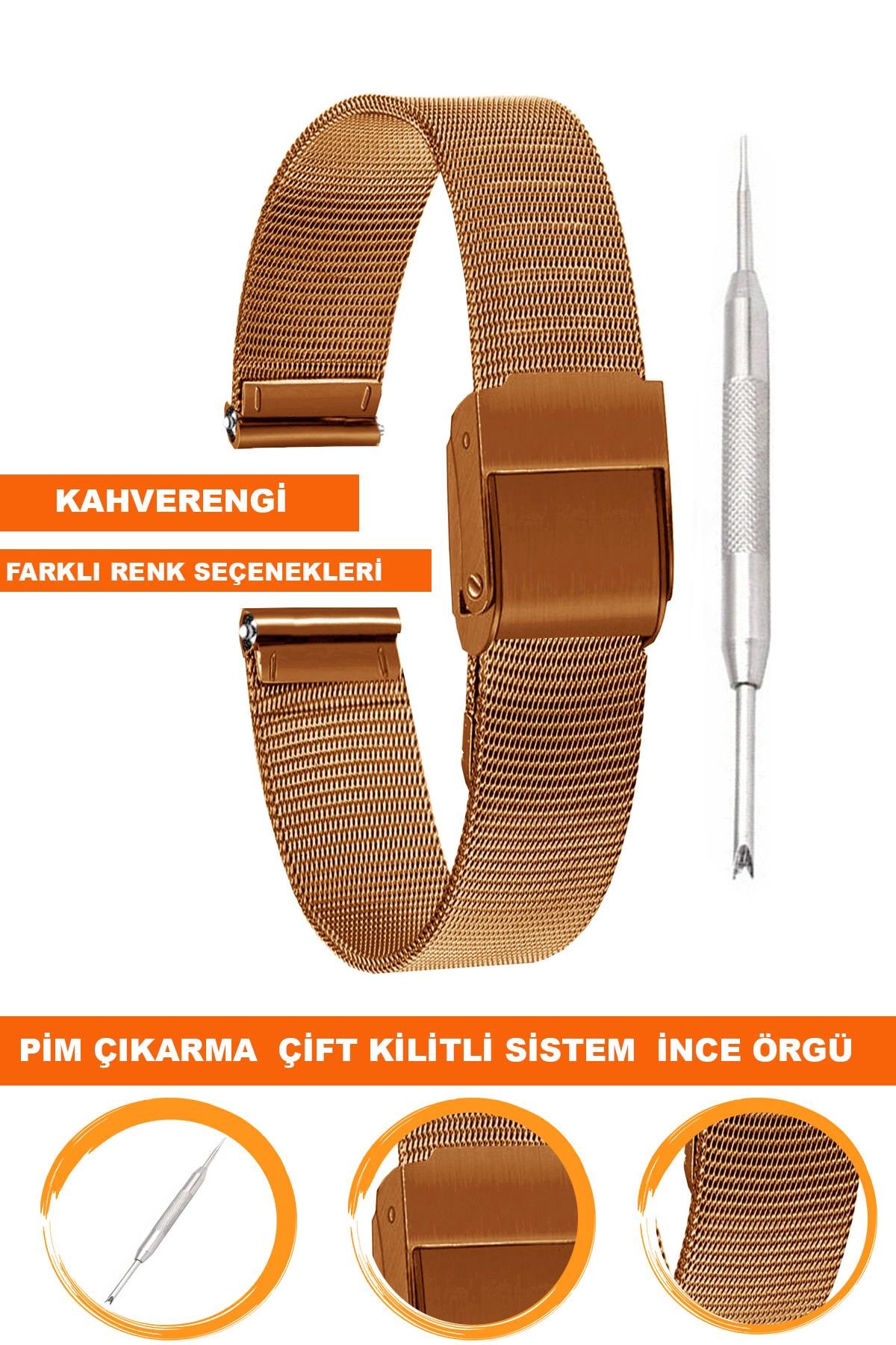 10mm-12mm-14mm-16mm-18mm-20mm-22mm Saat Uyumlu İnce Örgü Metal Hasır Saat Kordonu Kayışı M16IH