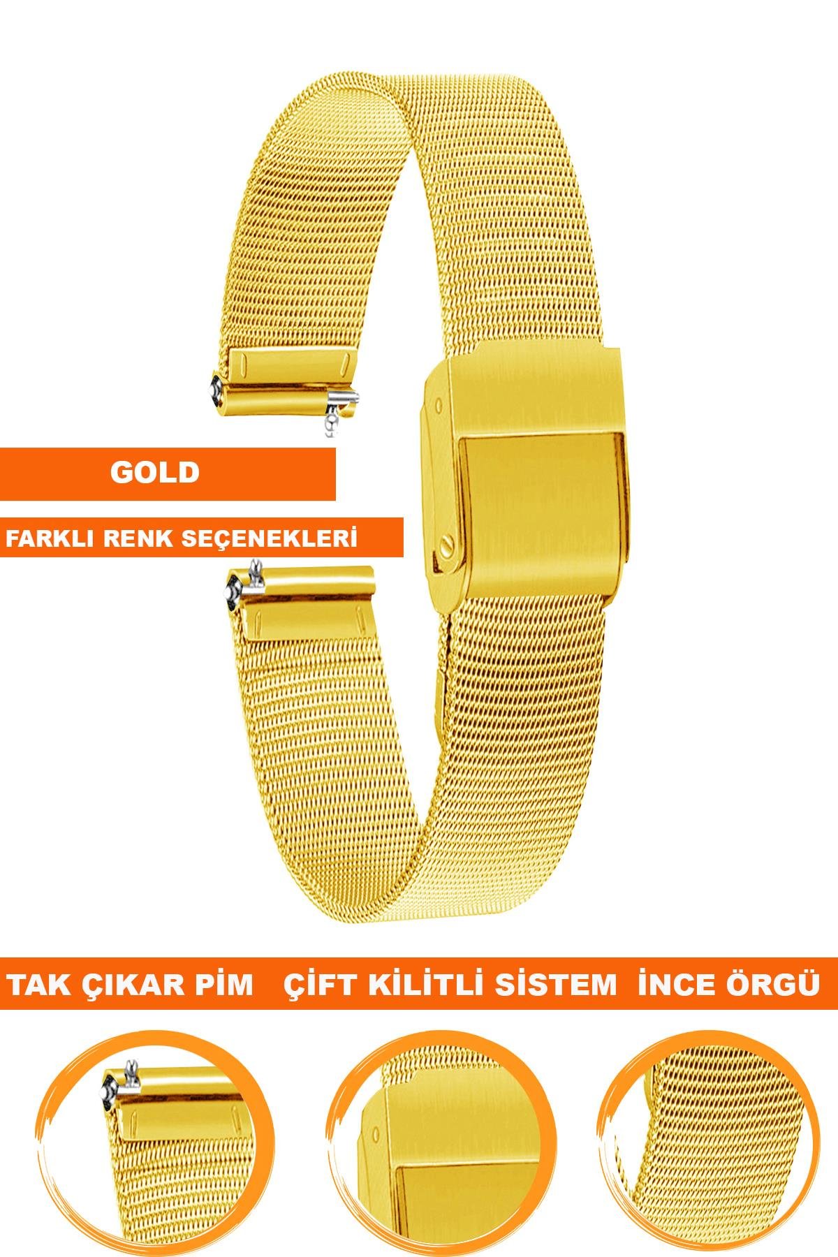 10mm-12mm-14mm-16mm-18mm-20mm-22mm Saat Uyumlu İnce Örgü Metal Hasır Saat Kordonu Kayışı M16IH