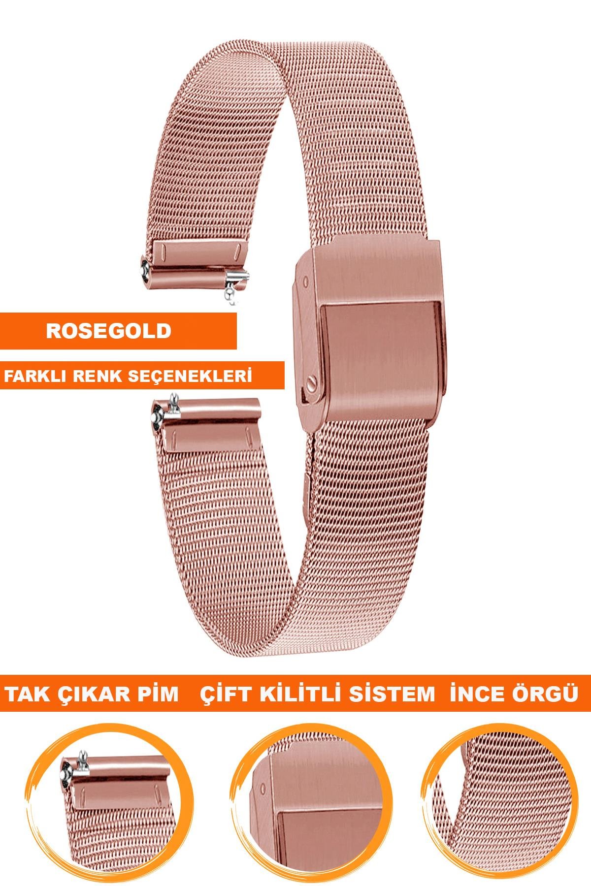 10mm-12mm-14mm-16mm-18mm-20mm-22mm Saat Uyumlu İnce Örgü Metal Hasır Saat Kordonu Kayışı M16IH