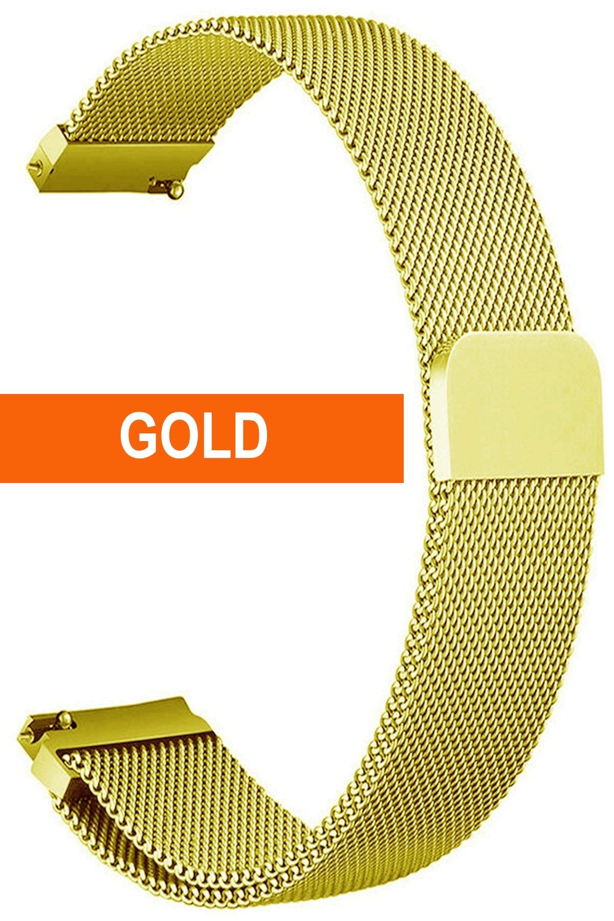 20mm-22mm-24mm Gold Renk Mıknatıslı Hasır Saat Kordonu Kayışı