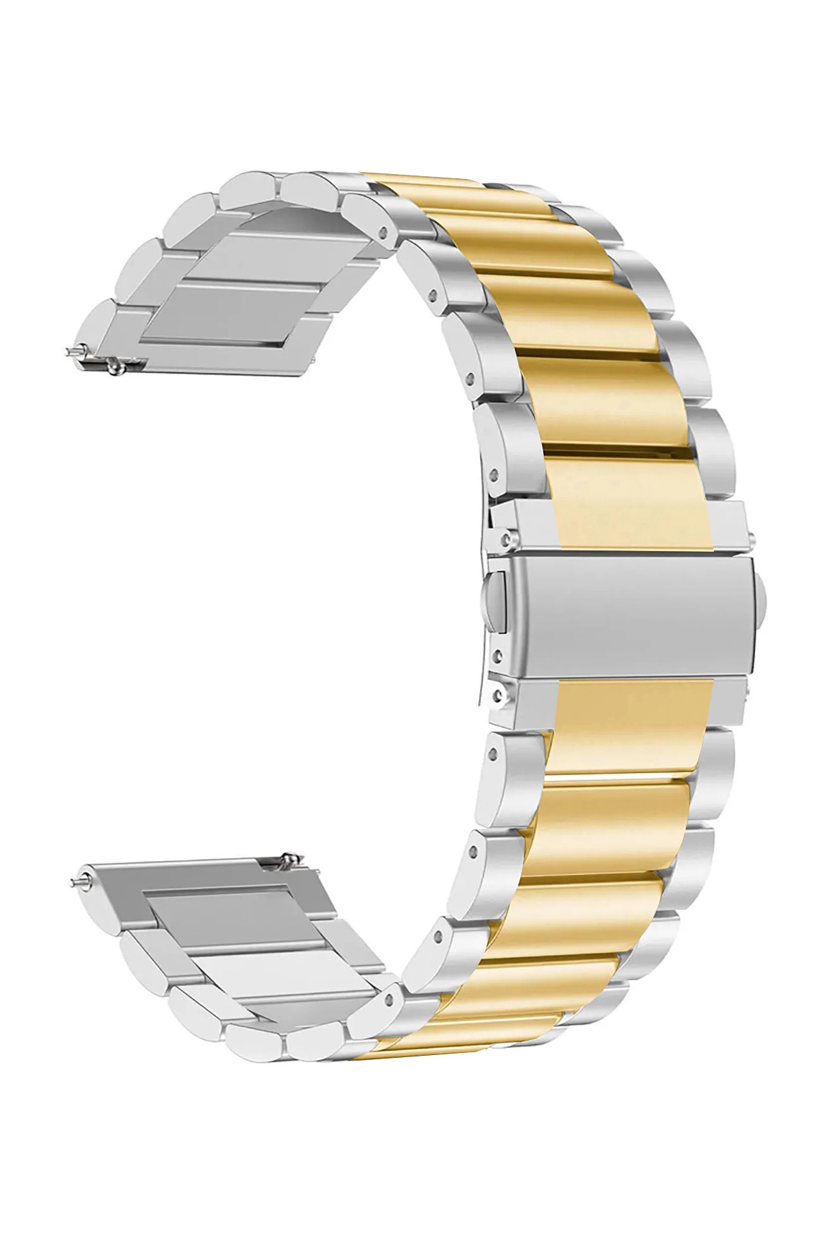 20mm-22mm-24mm Saat Uyumlu Bicolor Renk Dolgu Çelik Metal Saat Kordonu Kayışı M09SGG4