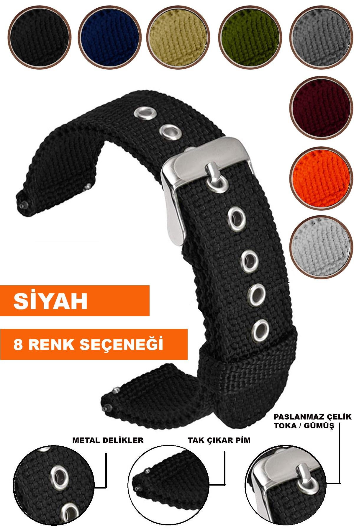 20mm-22mm Saat Uyumlu Tekstil Kumaş Saat Kordonu Kayışı