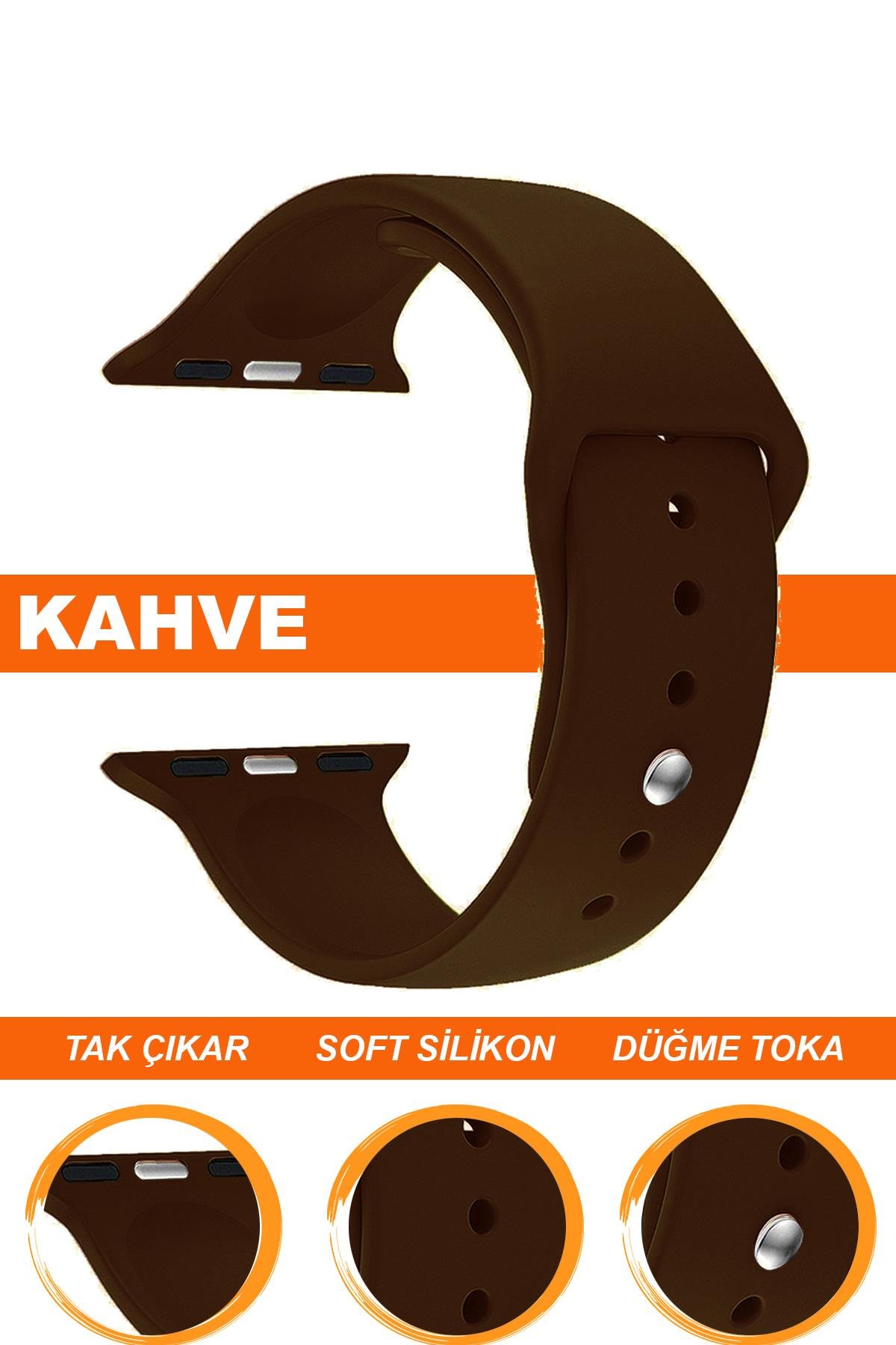 Apple Watch 38mm-40mm-41mm-42mm-44mm-45mm-49mm Saatlerle Uyumlu Silikon Saat Kordonu Kayışı