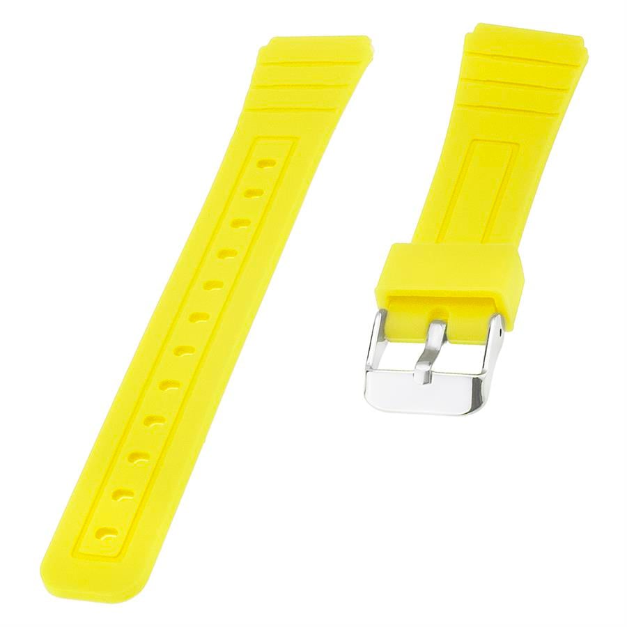 Casio F91 Uyumlu 18X16mm Sarı Silikon Saat Kordonu S02F91W-Y