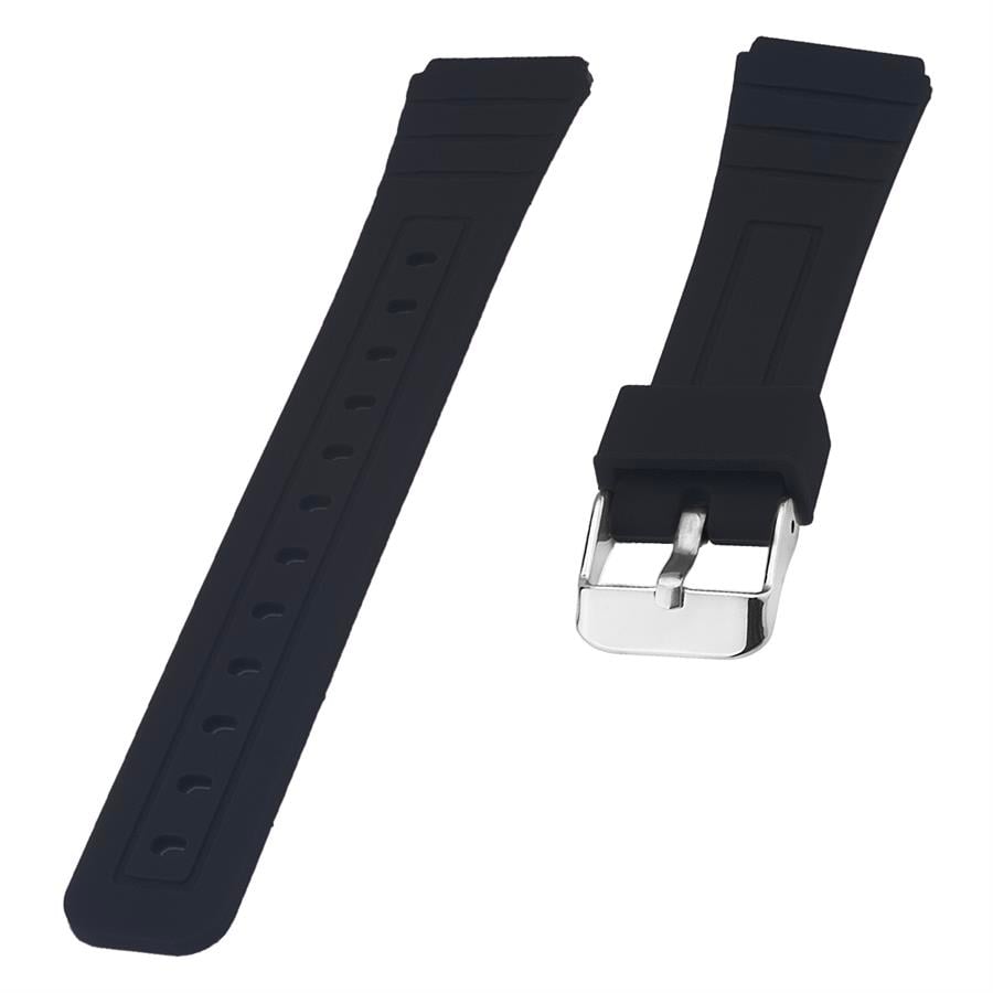 Casio F91 Uyumlu 18X16mm Siyah Silikon Saat Kordonu S02F91W-B