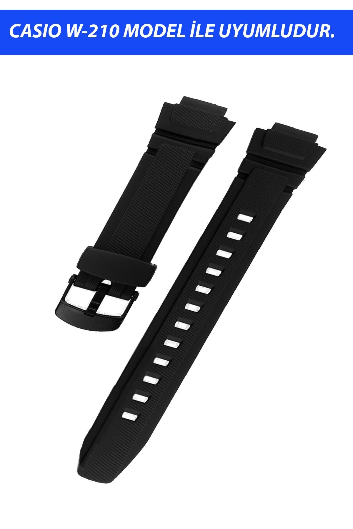 Casio W-213 Saat Uyumlu Silikon Saat Kordonu Kayışı