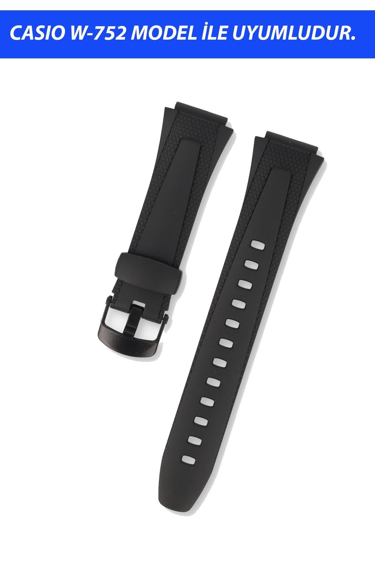 Casio W-752 Saat Uyumlu Silikon Saat Kordonu Kayışı
