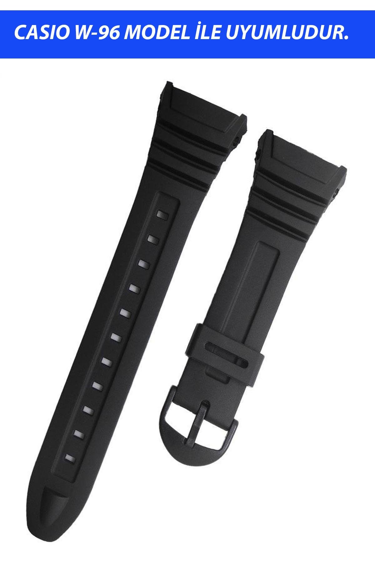 Casio W-96 Saat Uyumlu Silikon Saat Kordonu Kayışı