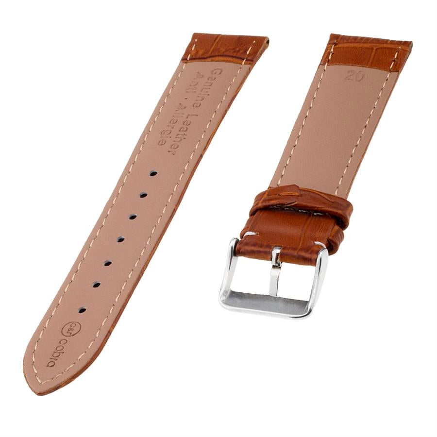 Cobra L04EV-TW Krokodil Desen Hakiki Deri Saat Kordonu