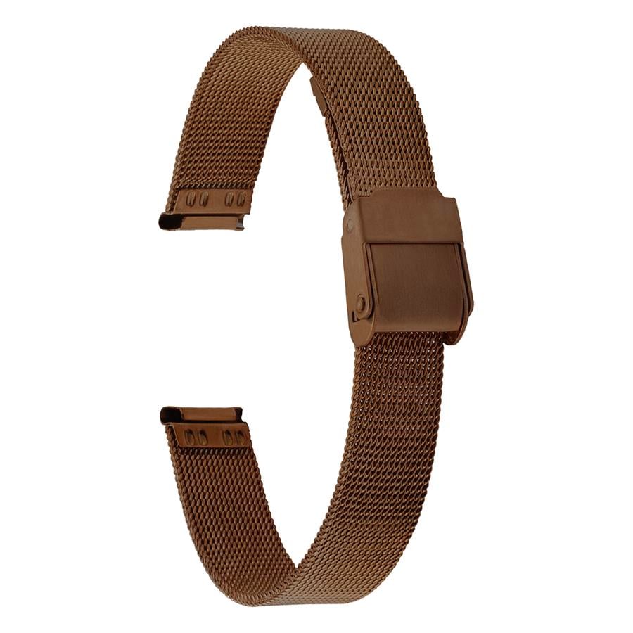 Cobra M16IH-K İnce Hasır Kahverengi Renk Paslanmaz Çelik Saat Kordonu