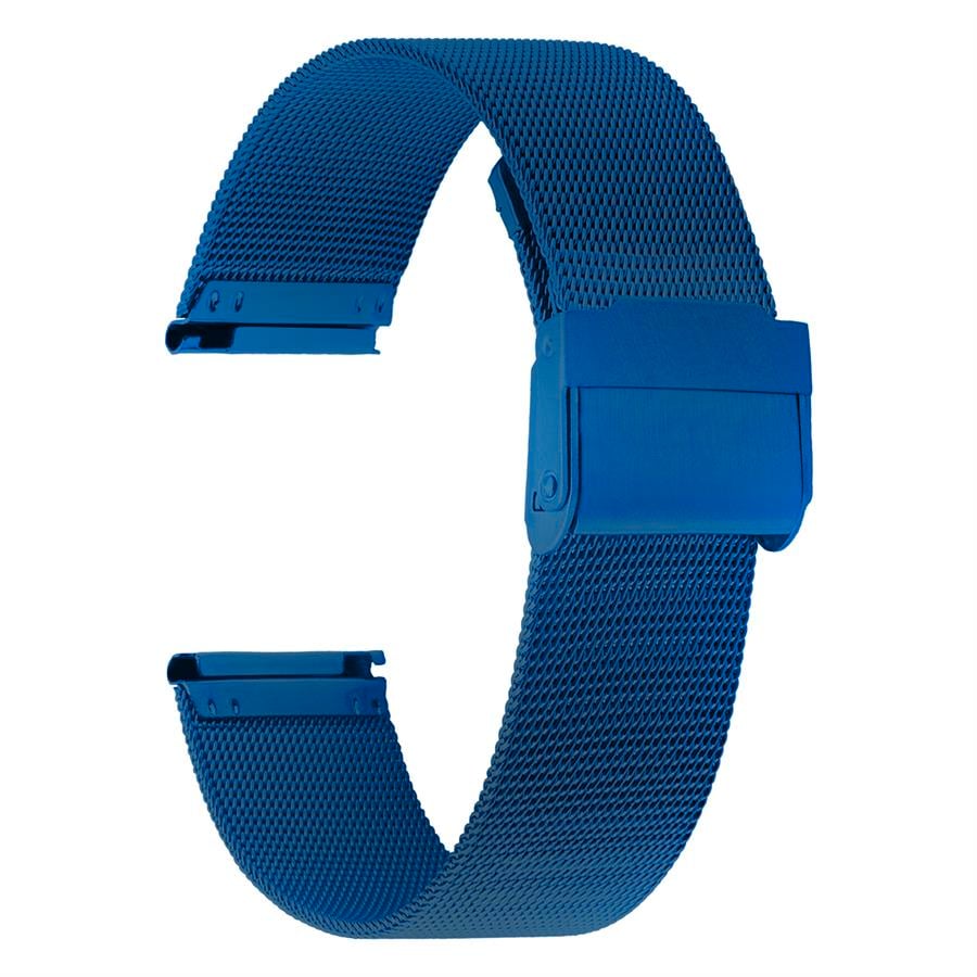 Cobra M16IH-PM İnce Hasır Mavi Renk Paslanmaz Çelik Saat Kordonu