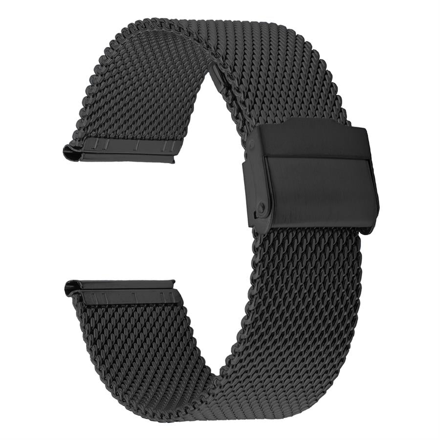 Cobra M16KH-B Kalın Hasır Siyah Renk Paslanmaz Çelik Saat Kordonu