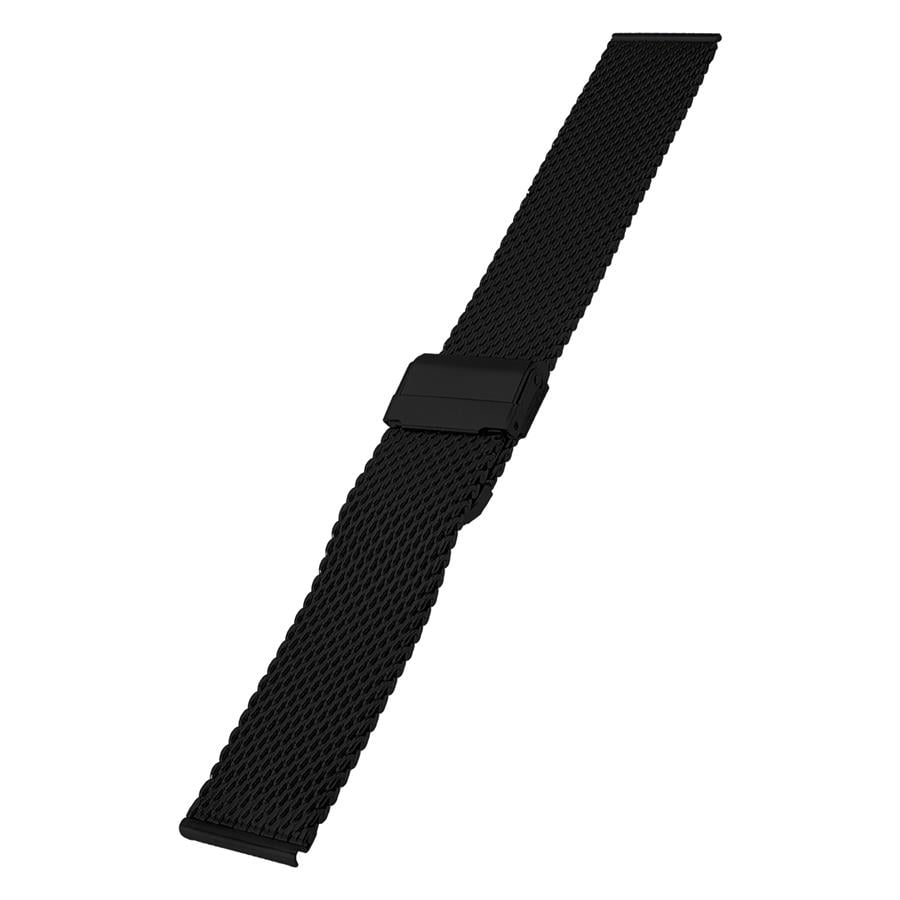 Cobra M16KH-B Kalın Hasır Siyah Renk Paslanmaz Çelik Saat Kordonu