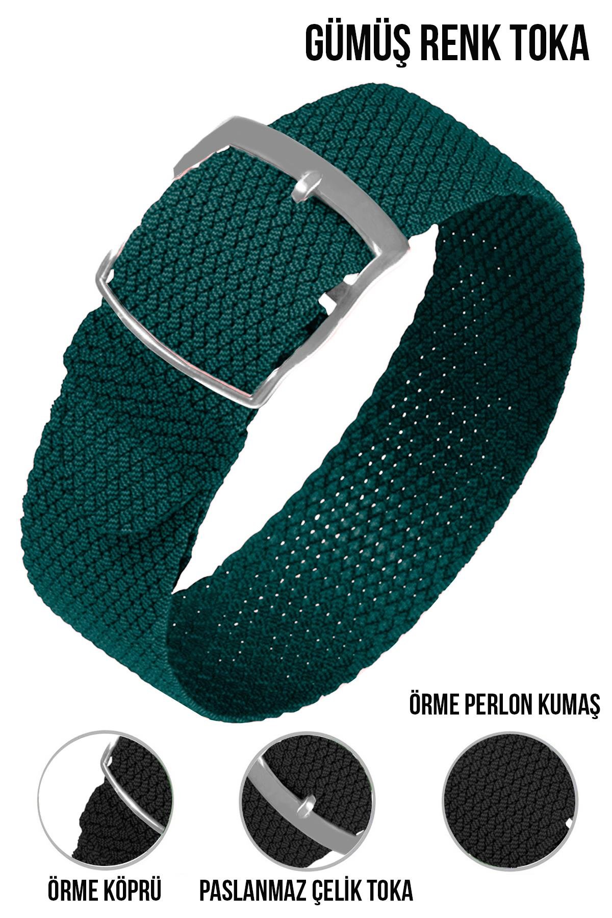 Cobra örme Kumaş N32PRL-G Perlon Saat Kordonu