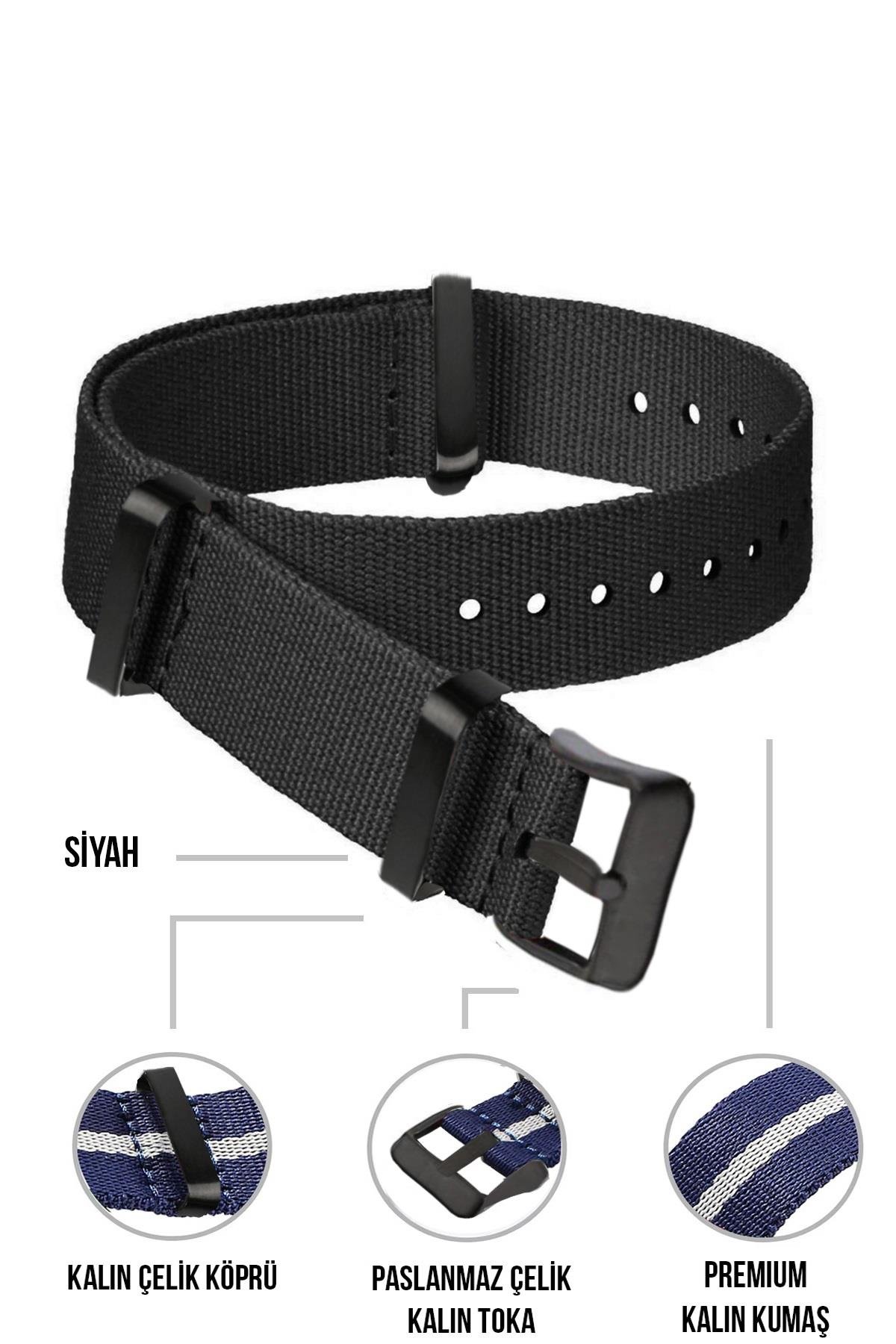 Cobra Paraşüt Kumaş N39XWDB-B Nato Saat Kordonu