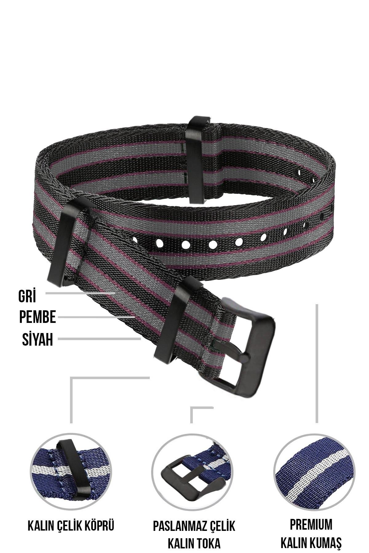 Cobra Paraşüt Kumaş N39XWDB-BPG Nato Saat Kordonu