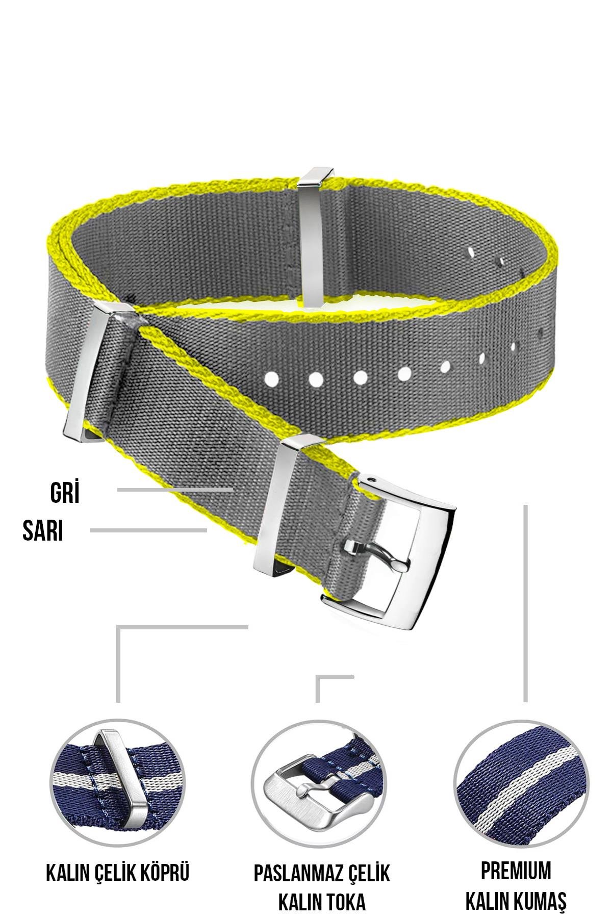 Cobra Paraşüt Kumaş Nato Saat Kordonu N39XWDS-YG