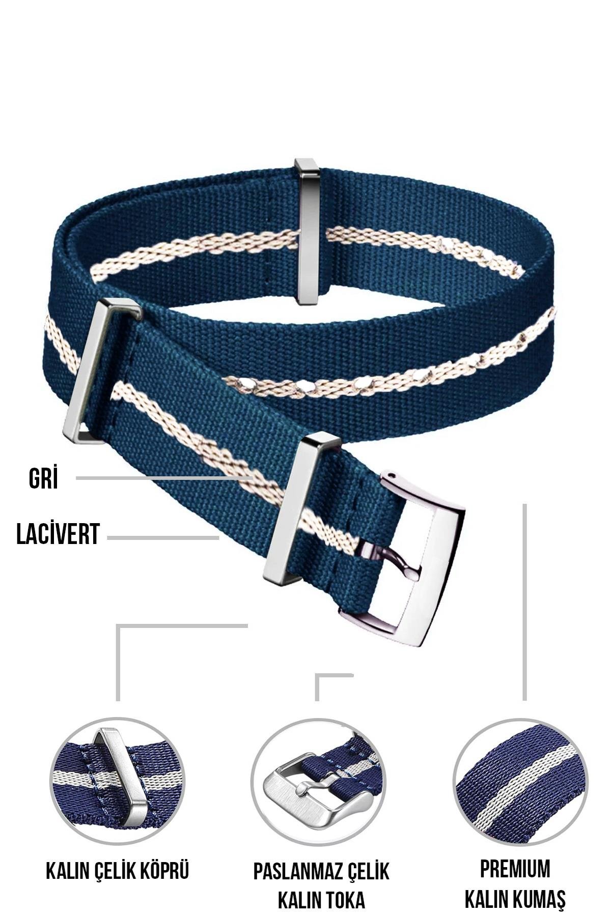 Cobra Paraşüt Kumaş Nato Saat Kordonu N39XWDS-LG