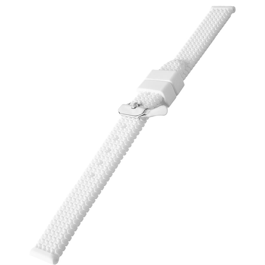 Cobra R14026-W Beyaz Renk Lastik Desen Kauçuk Saat Kordonu