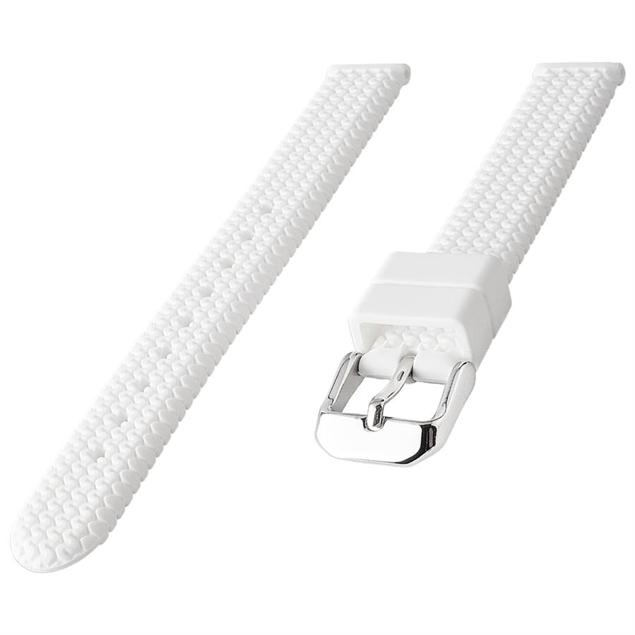 Cobra R14026-W Beyaz Renk Lastik Desen Kauçuk Saat Kordonu