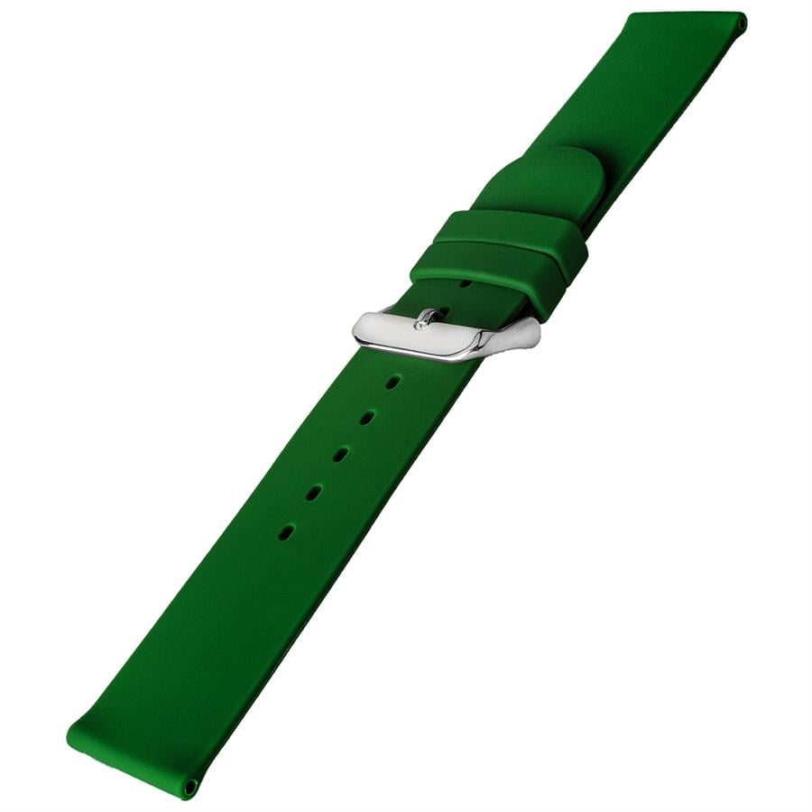 Cobra R14087-G Düz Model Koyu Yeşil Kauçuk Saat Kordonu