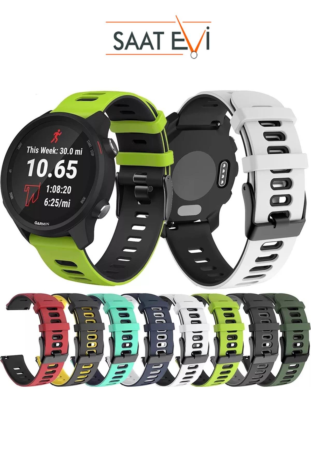 Huawei Watch Gt Gt2 Gt3 Gt4 Gt5 Uyumlu Çift Renk Silikon Saat Kordonu Kayışı