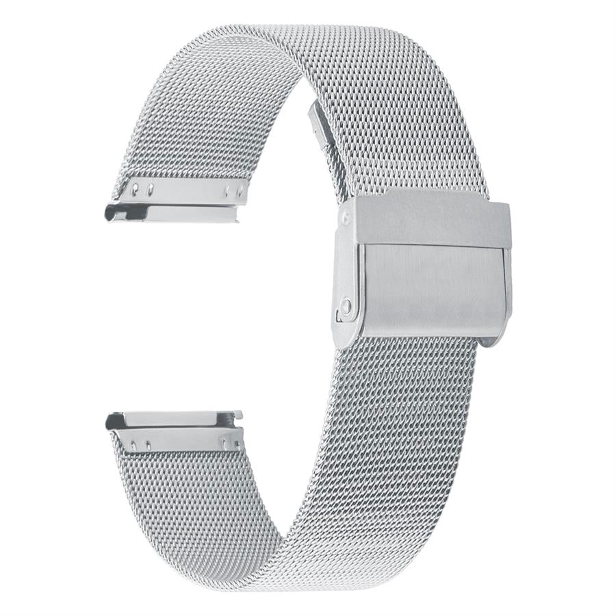 İnce Hasır Gümüş 8/10/12/14/16/18/20/22mm Çelik Saat Kordonu M21IH-G