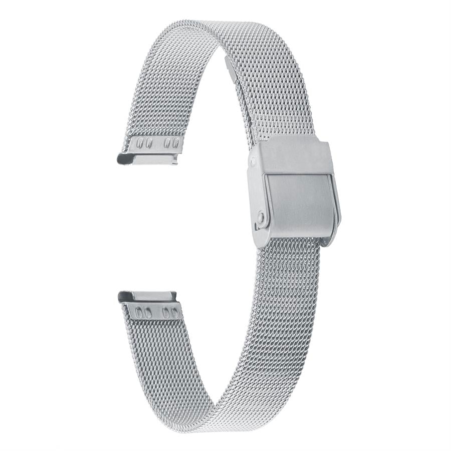 İnce Hasır Gümüş 8/10/12/14/16/18/20/22mm Çelik Saat Kordonu M21IH-G