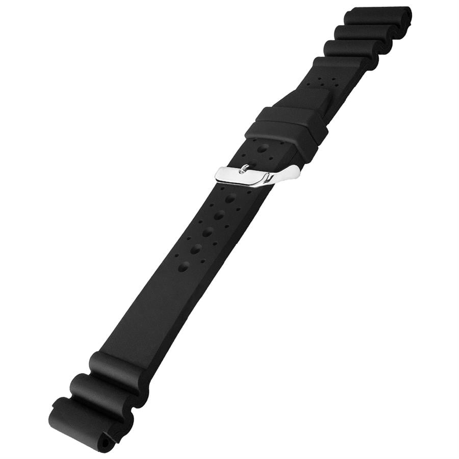 R14DLG-B Siyah Renk Kauçuk Dalgıç Saat Kordonu