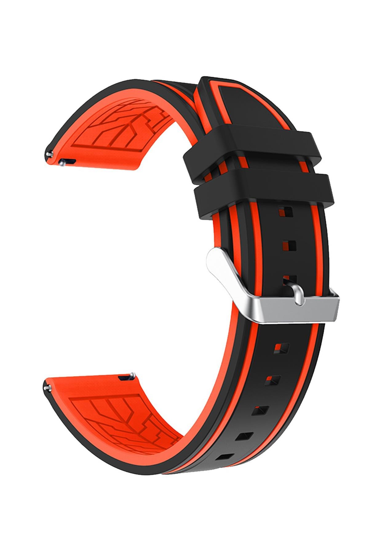 Samsung Gear S3 / Samsung Galaxy Watch 4 5 6 7 / 40 42 43 44 46 47mm Classic Çift Renk Silikon Saat Kordonu Kayışı