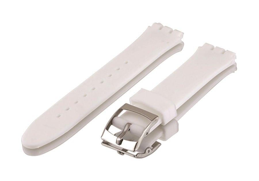 Swatch Modellere Uyumlu 17mm Silikon Saat Kordonu S01SW17-W