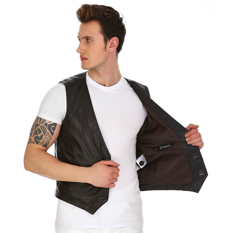 Dinamo Leather Erkek Gerçek Deri Ceket DE-YLK-521 - 20122