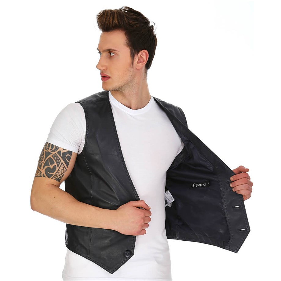 Dinamo Leather Erkek Gerçek Deri Ceket DE-YLK-521 - 20110