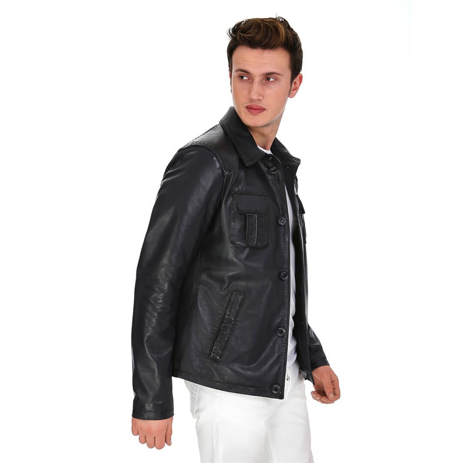 Dinamo Leather Erkek Gerçek Deri Ceket DE-942 - 20097