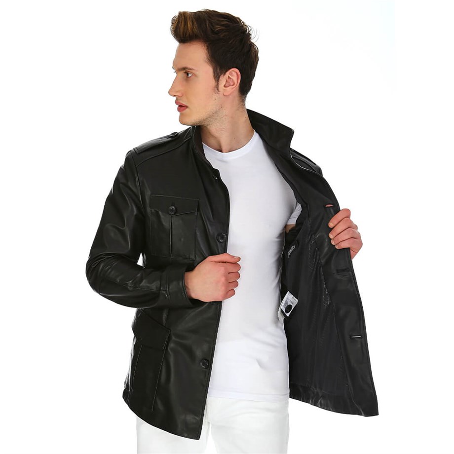 Dinamo Leather Erkek Gerçek Deri Ceket DE-757 - 20023