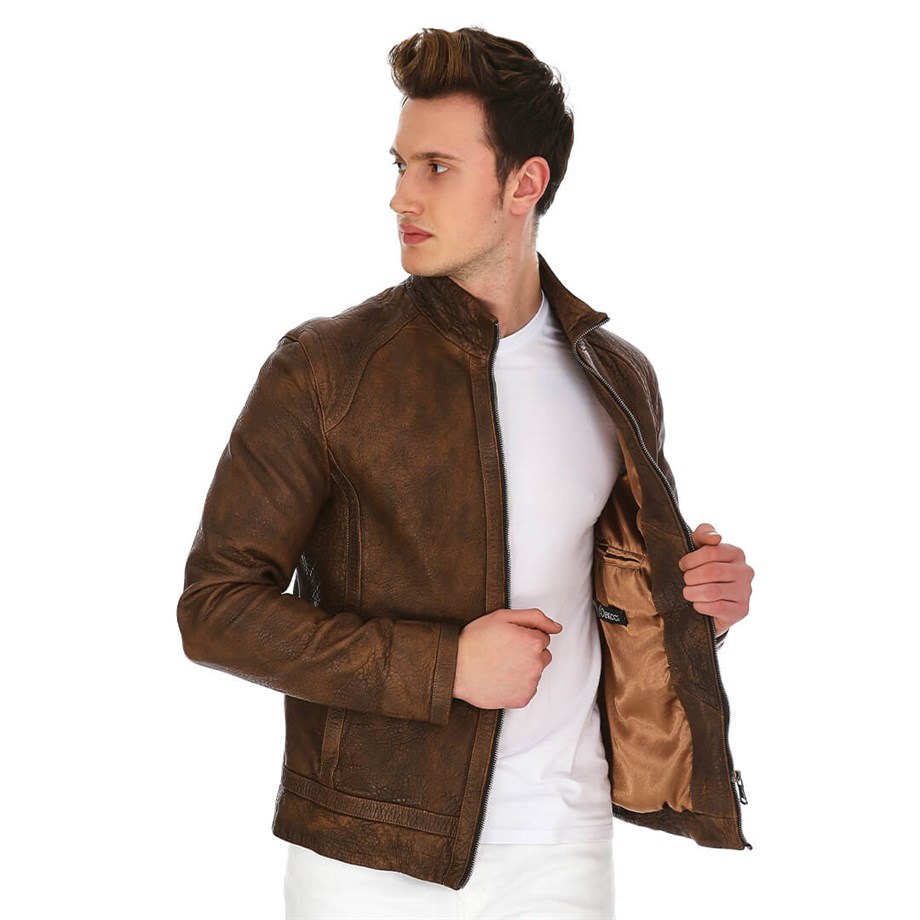 Dinamo Leather Erkek Gerçek Deri Ceket DE-788 - 20169