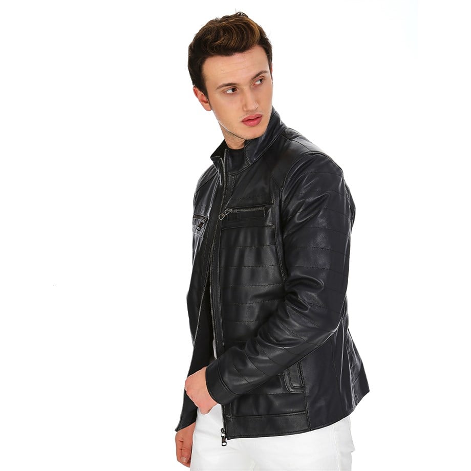 Dinamo Leather Erkek Gerçek Deri Ceket DE-599 - 20101