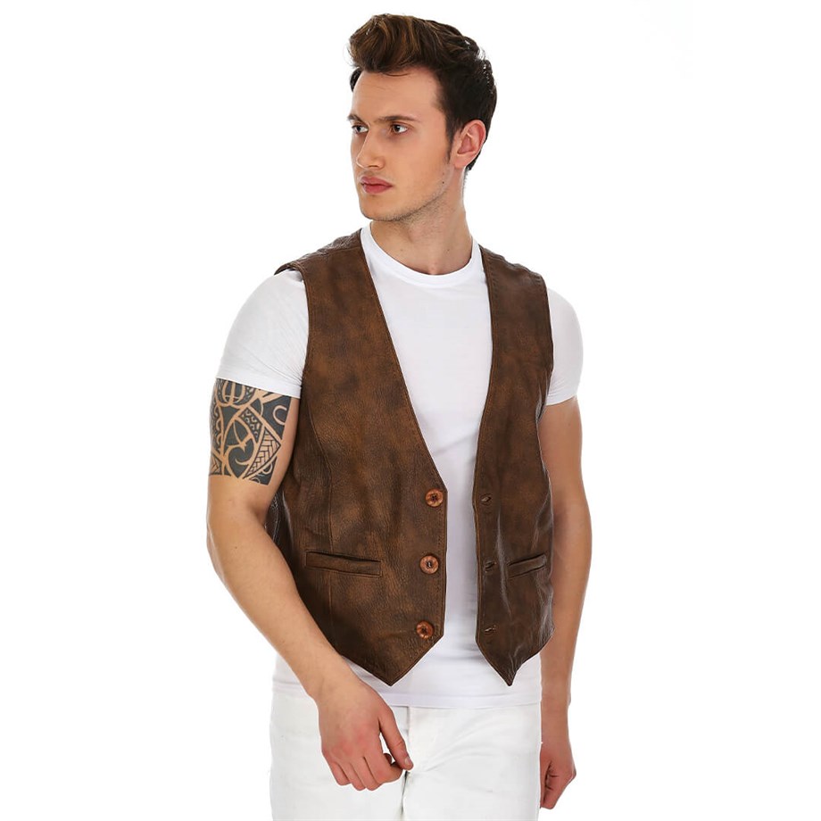 Dinamo Leather Erkek Gerçek Deri Ceket DE-YLK-521 - 20175
