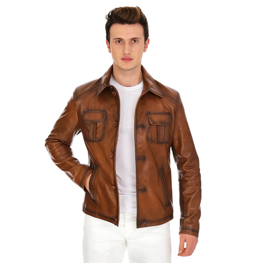 Dinamo Leather Erkek Gerçek Deri Ceket DE-942 - 20163
