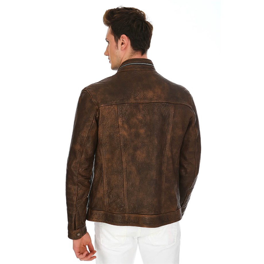 Dinamo Leather Erkek Gerçek Deri Ceket DE-695 - 20165