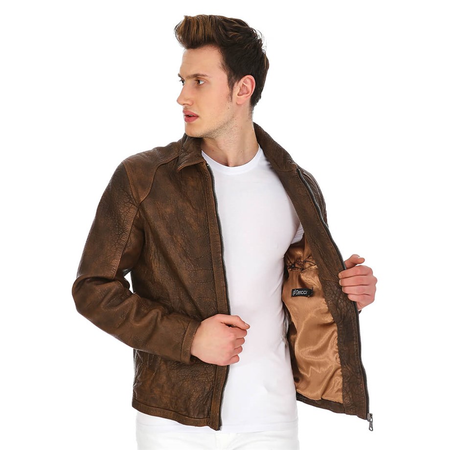 Dinamo Leather Erkek Gerçek Deri Ceket DE-956 - 20171